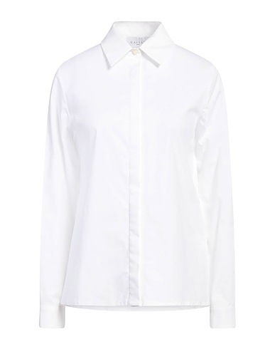 GAëLLE Paris Solid colour shirts & blouses White 98% Cotton, 2% Elastane