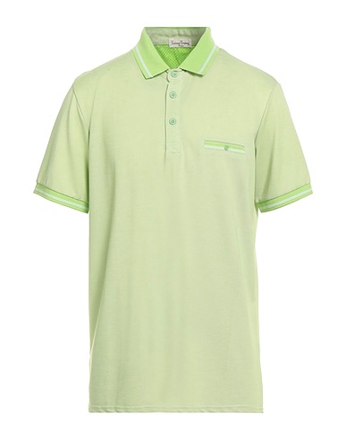 CASHMERE COMPANY Polo shirt Light green 80% Cotton, 20% Silk