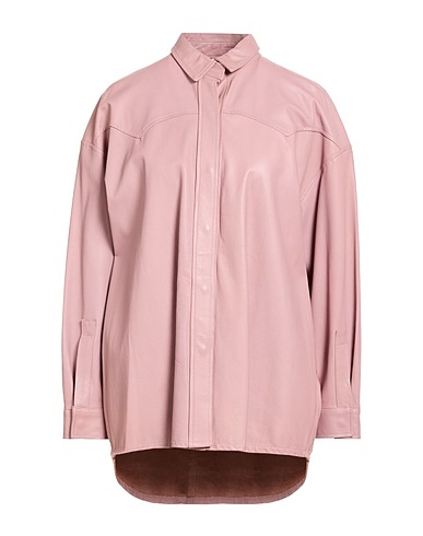 GIORGIO BRATO Solid colour shirts & blouses ROSA ANTICO 100% Leather