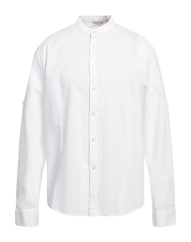 CASHMERE COMPANY Einfarbiges Hemd Weiß 100% Leinen