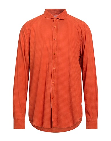 PORTOFIORI Linen shirt Rust 55% Linen, 45% Cotton