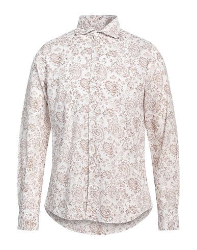 PORTOFIORI Linen shirt White 53% Linen, 47% Cotton
