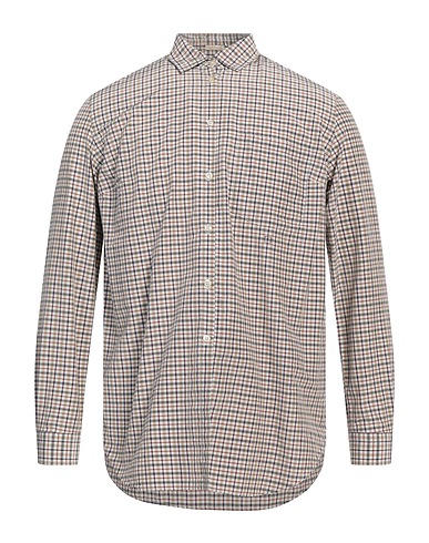 MASSIMO ALBA Checked shirt Grey 63% Cotton, 37% Silk