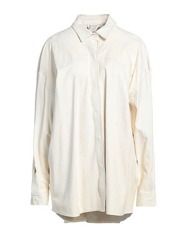 GIORGIO BRATO Solid colour shirts & blouses Ivory 100% Leather