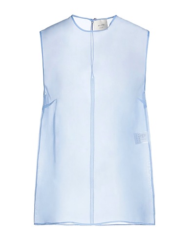 ALYSI Silk top CHOCOLAT Sky blue 100% Silk