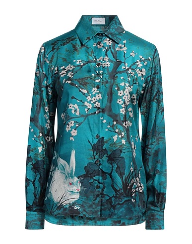 FERRAGAMO Floral shirts & blouses Deep teal 100% Silk