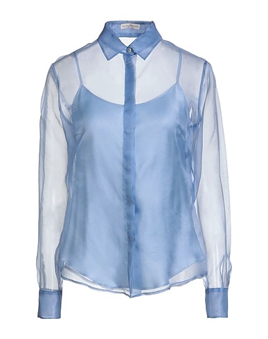 CAMICETTASNOB Silk shirts & blouses Light blue 100% Silk