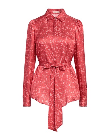 CAMICETTASNOB Patterned shirts & blouses Brick red 65% Viscose, 35% Silk