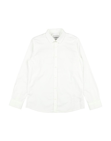 ICEBERG Solid color shirt White 97% Cotton, 3% Elastane