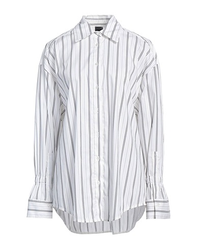 PINKO Striped shirt White 70% Cotton, 25% Polyamide, 5% Elastane