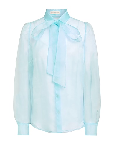 CAMICETTASNOB Silk shirts & blouses Sky blue 100% Silk