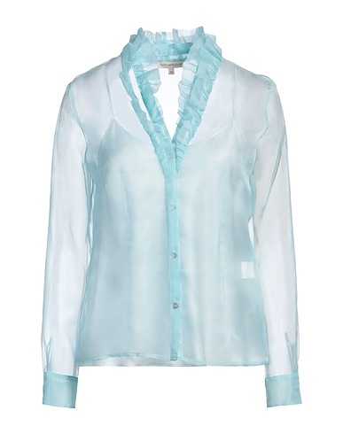 CAMICETTASNOB Silk shirts & blouses Sky blue 100% Silk