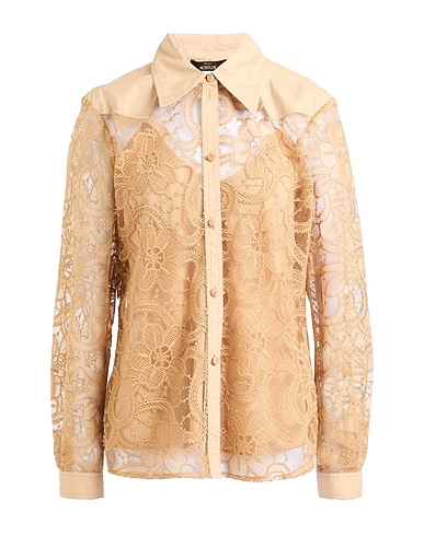 ACTITUDE by TWINSET Lace shirts & blouses Beige 100% Polyester, Cotton