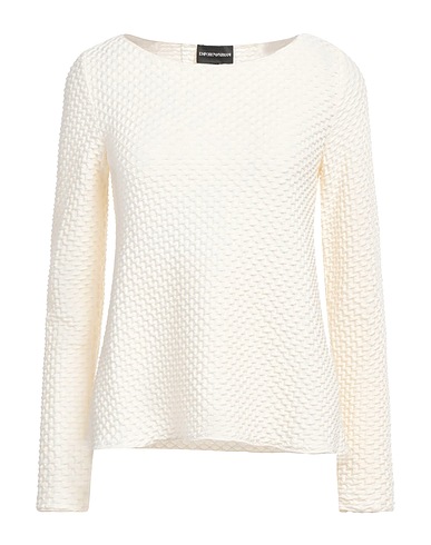 EMPORIO ARMANI プルオーバー アイボリー ポリエステル 64% / レーヨン 35% / ポリウレタン 1%