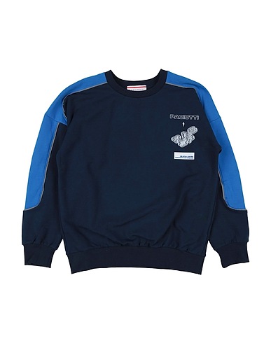 PACIOTTI Sweatshirt Navy blue 95% Cotton, 5% Elastane