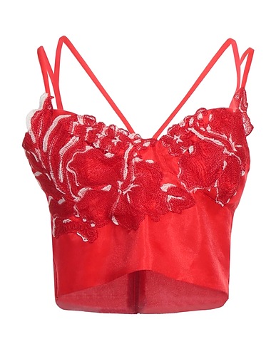 ERMANNO FIRENZE Top Red 100% Polyester, Cotton, Polyimide