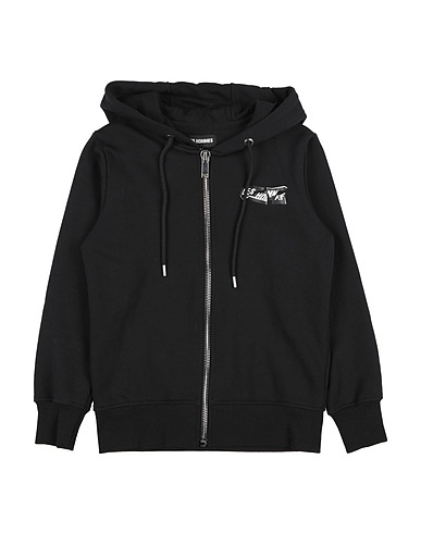 LES HOMMES Felpa Nero 100% Cotone