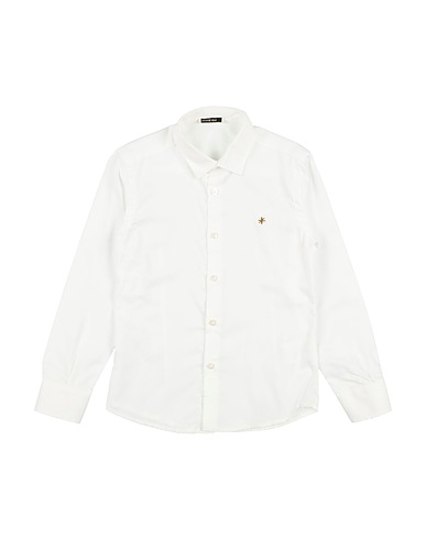 MANUEL RITZ Solid colour shirt White 100% Cotton