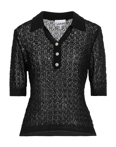 GANNI Pullover Nero 77% Viscosa, 23% Poliammide