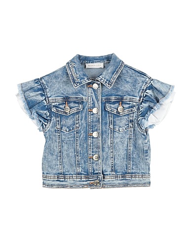 MONNALISA Denim jacket Blue 85% Cotton, 14% Polyester, 1% Elastane