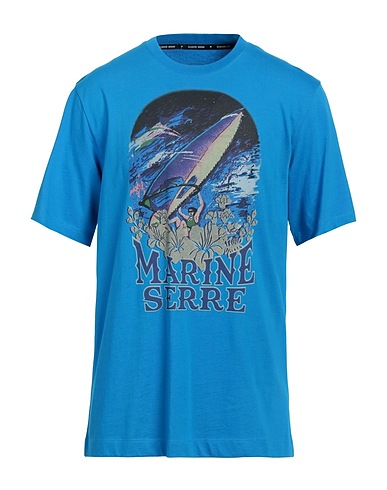 MARINE SERRE T-shirt Blue 100% Organic cotton