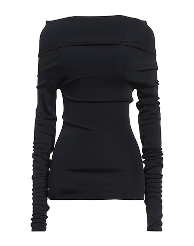 FERRAGAMO Top Black 85% Viscose, 11% Polyamide, 4% Polyurethane