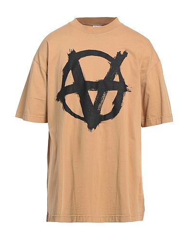 VETEMENTS Oversized t-shirt Καμηλό 100% Βαμβάκι