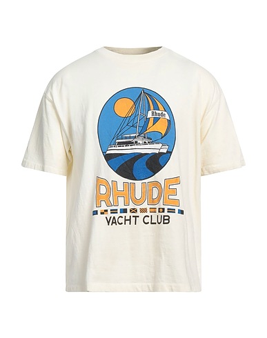 RHUDE T-shirt Cream 100% Cotton