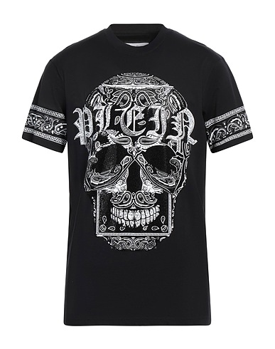 PHILIPP PLEIN T-shirt Black 100% Cotton, Glass
