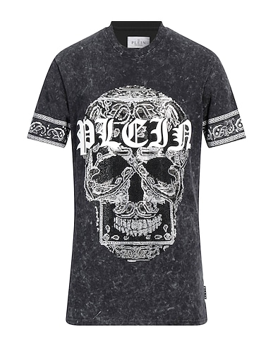 PHILIPP PLEIN T-shirt Black 100% Cotton, Glass