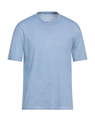 TEN C Basic T-Shirt Azurblau 100% Baumwolle