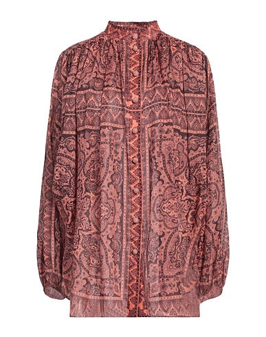 ZIMMERMANN Patterned shirts & blouses Salmon pink 100% Ramie