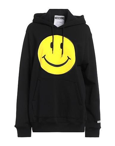 MOSCHINO Hooded track jacket  COUTURE X SMILEY Black 100% Cotton