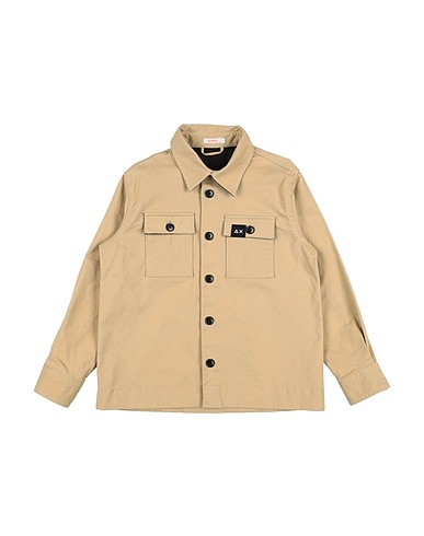 SUN 68 Solid colour shirt Sand 97% Cotton, 3% Elastane
