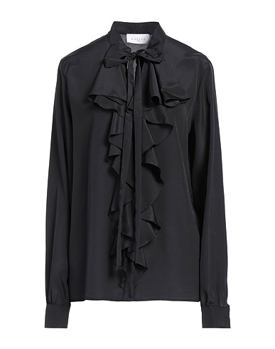 GAëLLE Paris Solid color shirts & blouses Black 100% Polyester