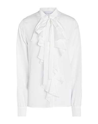 GAëLLE Paris Solid color shirts & blouses White 100% Polyester