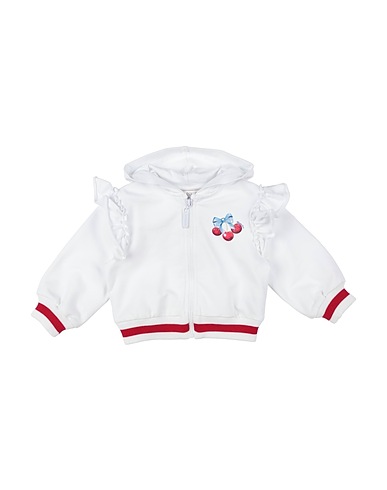 MONNALISA Hooded track jacket  White 95% Cotton, 5% Elastane