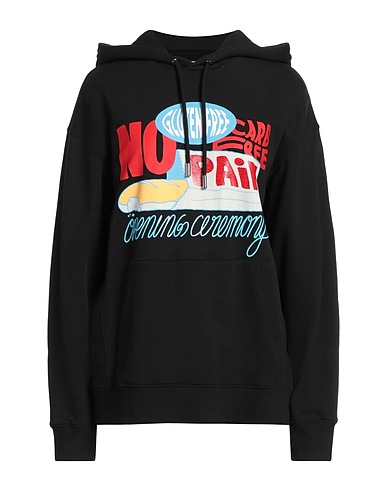 OPENING CEREMONY Hooded track jacket  Black 100% Cotton, Elastane