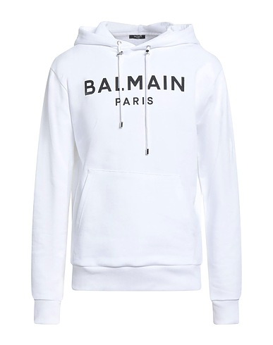 BALMAIN Felpa Bianco 100% Cotone, Elastan