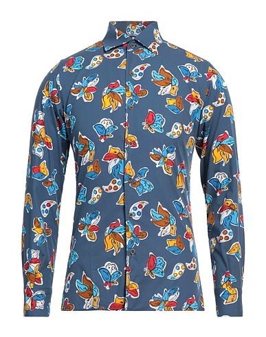 ALTEMFLOWER Patterned shirt Slate blue 100% Cotton
