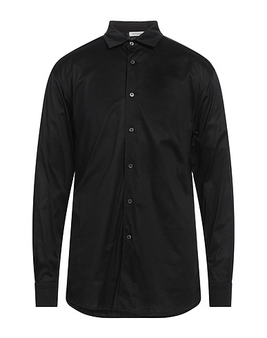 PAOLO PECORA Solid colour shirt Black 100% Cotton