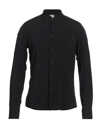 ALEXINGH Solid colour shirt Black 100% Viscose