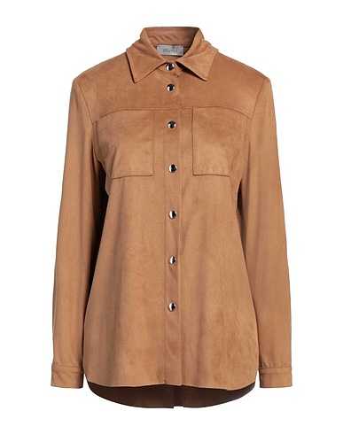 MOTEL Solid colour shirts & blouses Camel 90% Polyester, 10% Elastane