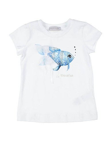 MONNALISA T-shirt White 94% Cotton, 6% Elastane