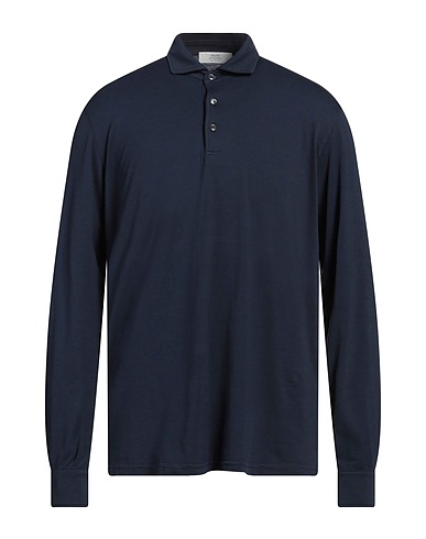 MAURO OTTAVIANI Polo shirt Blue 97% Cotton, 3% Elastane