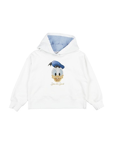 MONNALISA Hooded track jacket  White 95% Cotton, 5% Elastane