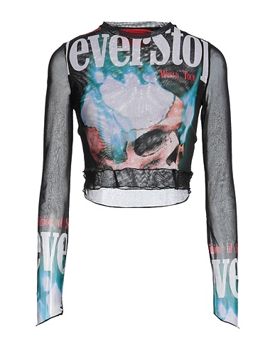 VISION OF SUPER Top Nero 95% Poliestere, 5% Elastan