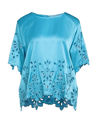 ERMANNO SCERVINO Top Azzurro 93% Seta, 7% Elastan