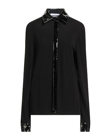 MOSCHINO Patterned shirts & blouses Black 100% Viscose, Polyester, Elastane, Polyurethane resin