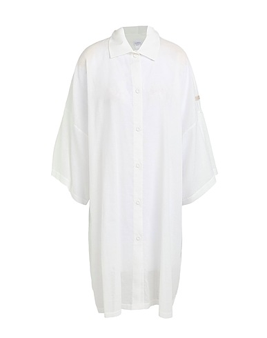 LA PERLA Midi dress White 88% Cotton, 12% Linen